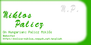 miklos palicz business card