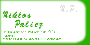 miklos palicz business card
